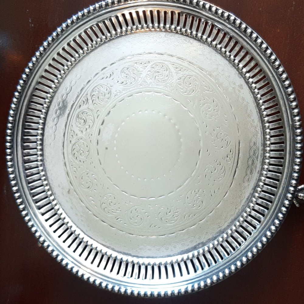 Silver plate footed Salver